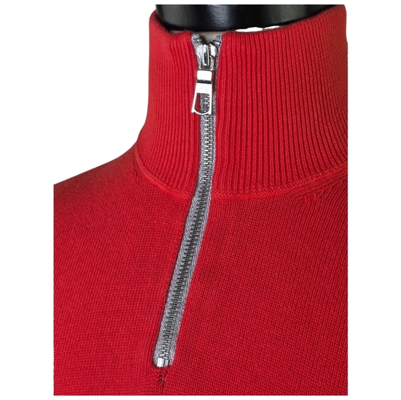 Armani Exchange Orange Logo Half Zip Sweater Cotton Vintage Y2K Pullover Small - Picture 3 of 9